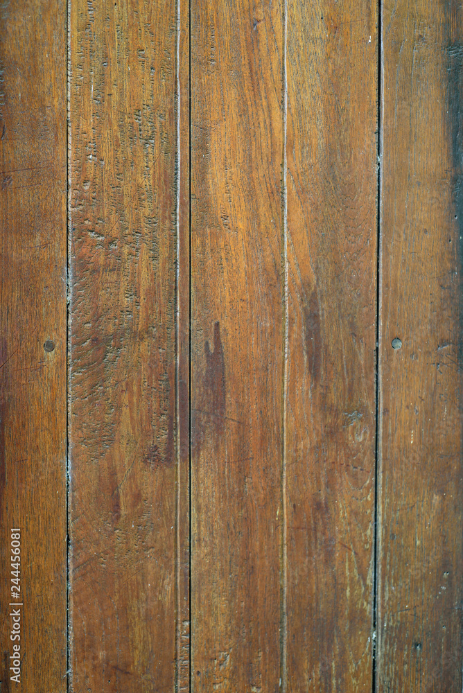 Naklejka premium Old wooden plates have traces of time.