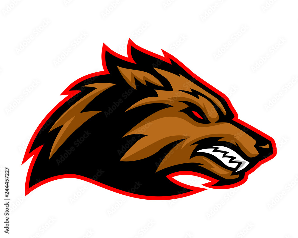 Naklejka premium Wolf head vector logo icon template 1