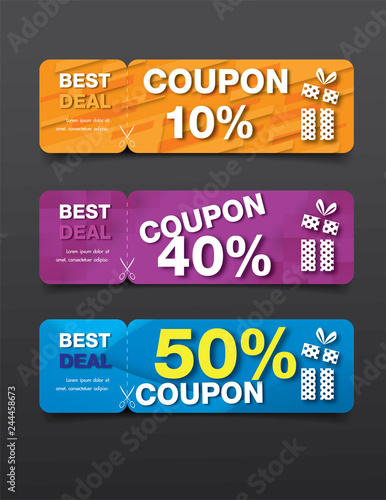 coupon design.sale icon.shopping.