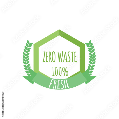 Zero waste organic products stickers, Eco friendly template concept.