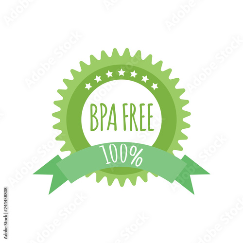 BPA free organic products stickers, Eco friendly template concept.