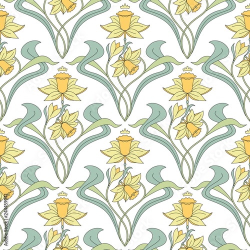 Vintage seamless pattern. Vector floral illustration in vintage style