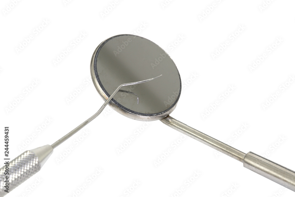 small Mirror and dental tool to remove tartar