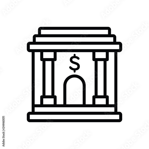 Black line icon for banking  