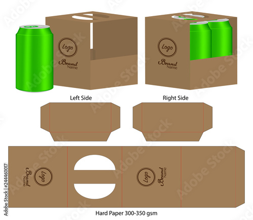 Box packaging die cut template design. 3d mock-up