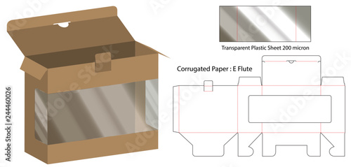 Box packaging die cut template design. 3d mock-up