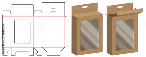 Box packaging die cut template design. 3d mock-up