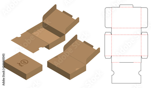 Box packaging die cut template design. 3d mock-up