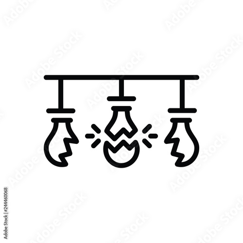 Black line icon for broken 