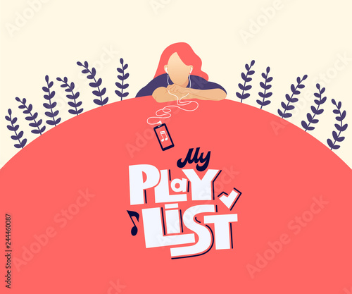 My playlist hand drawn stylized vector lettering
