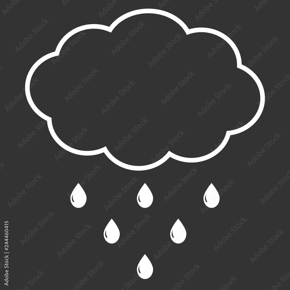 Rain clouds icon, flat style. Vector - Vector Rain clouds icon, flat style. Vector - Vector