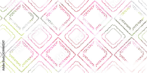 Hand drawn liana floral pattern. Color foliage plant decoration vector on white background