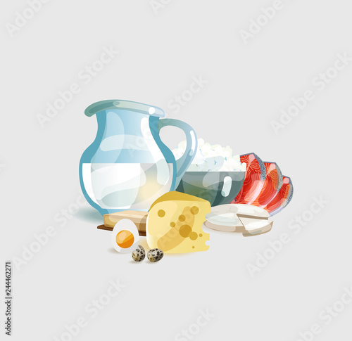 Healthy food. Natural organic products. Dairy