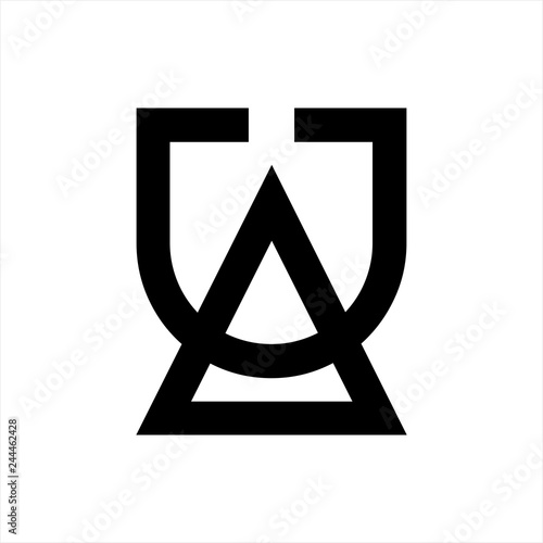 UA, AU initials simple geometric company logo