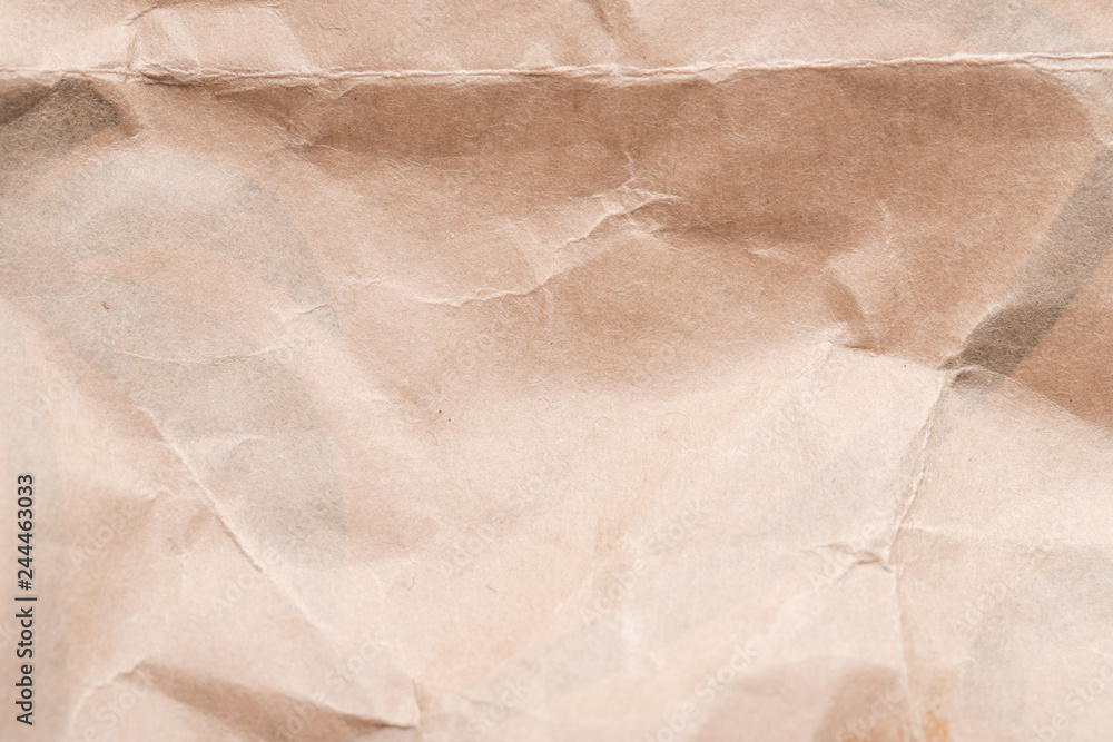 Fototapeta premium Recycle brown paper crumpled texture, Old paper surface for background