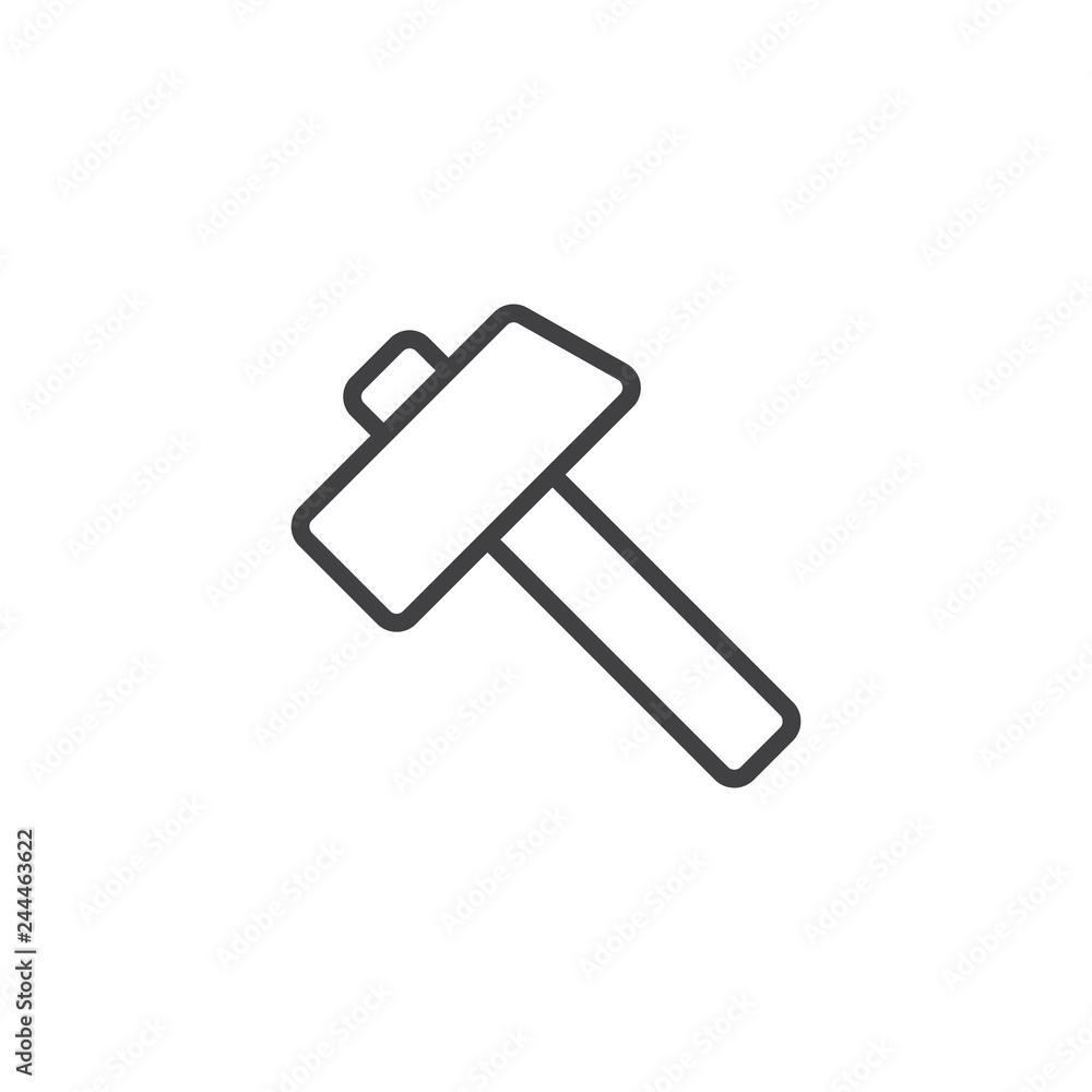 Sledgehammer line icon. linear style sign for mobile concept and web design. Hammer outline vector icon. Symbol, logo illustration. Pixel perfect vector graphics Sledgehammer line icon. linear style sign for mobile concept and web design. Hammer outline vector icon. Symbol, logo illustration. Pixel perfect vector graphics