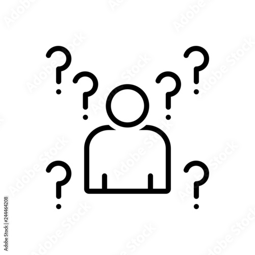 Black line icon for whois 