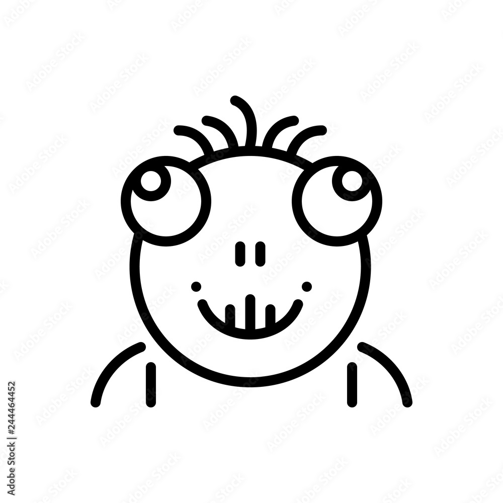Wall Mural Black line icon for abhorrent