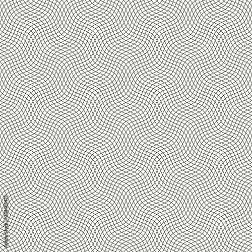 Guilloche pattern with diagonal wavy lines.