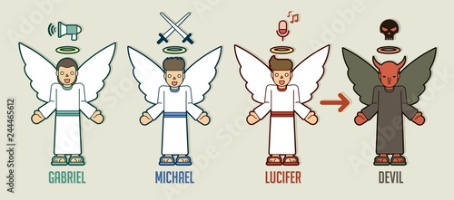 Angels of God cartoon graphic vector