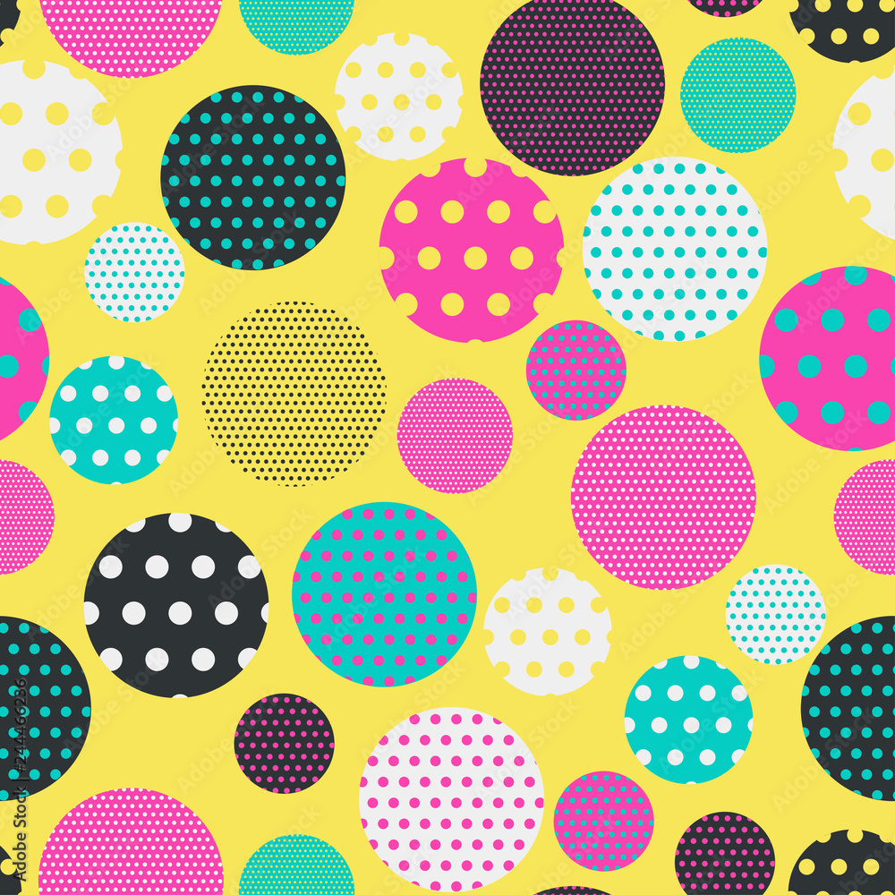 dots circles seamless tile in bright pop shades dots circles seamless tile in bright pop shades