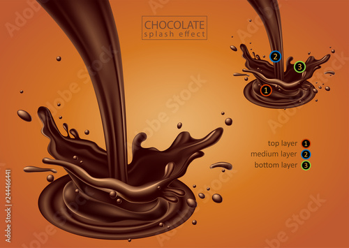 Design of chocolate advertising. Multilayer effect, the ability to insert your object.