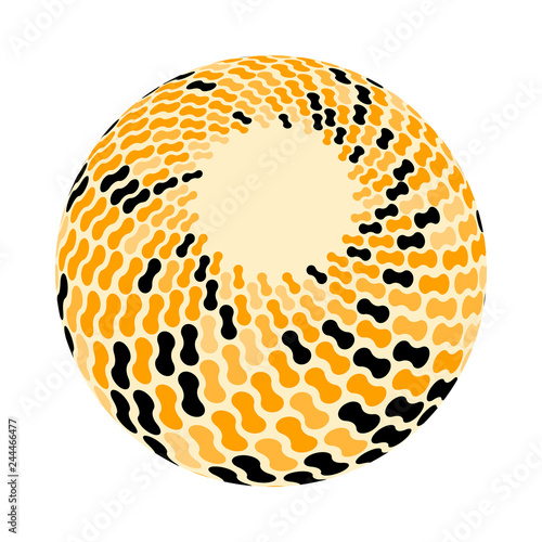 ball with concentrating peanut shapes in orange shades