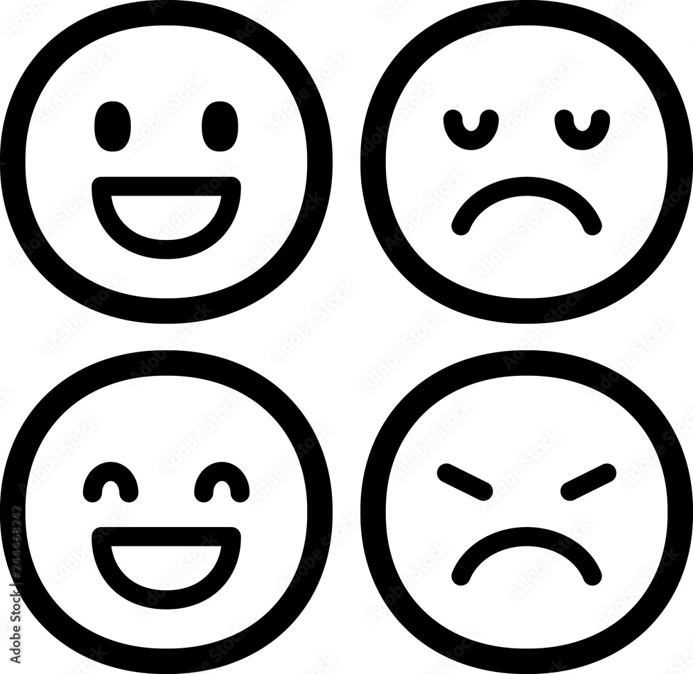 Fototapeta premium 好き嫌いの表情アイコン