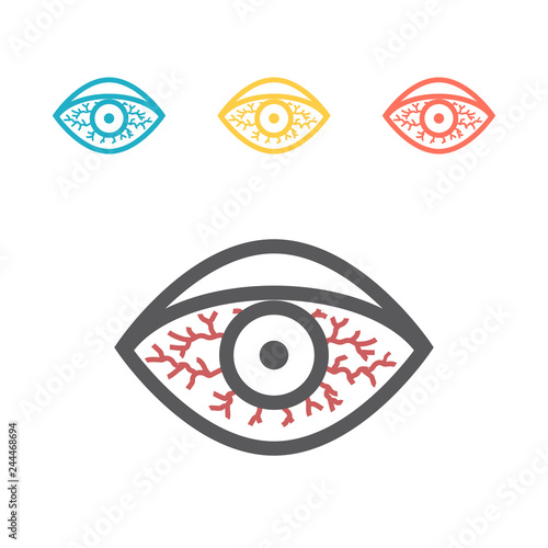 Red eye line icon. Vector sign for web graphics.