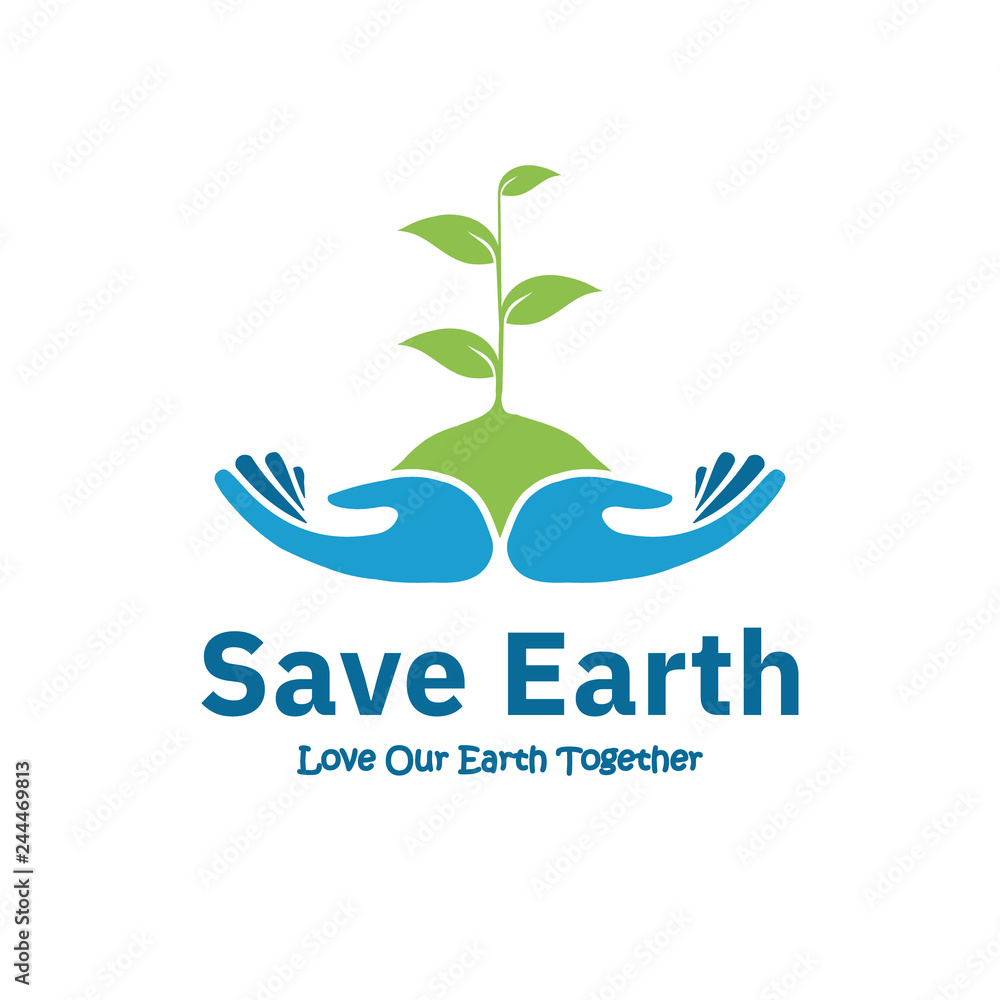 Plant in hand logo design, save our plant design illustration Plant in hand logo design, save our plant design illustration