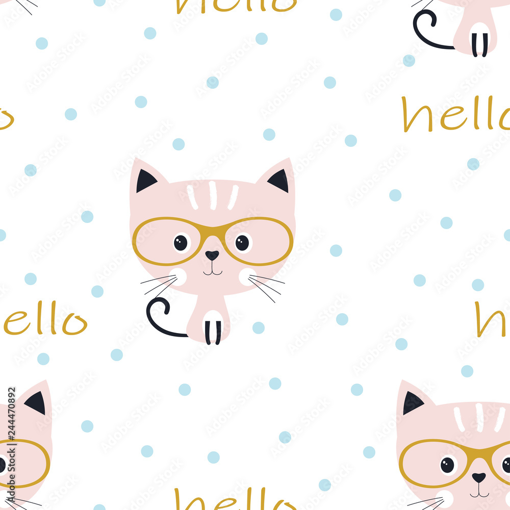 Obraz premium pattern with cat in glasses