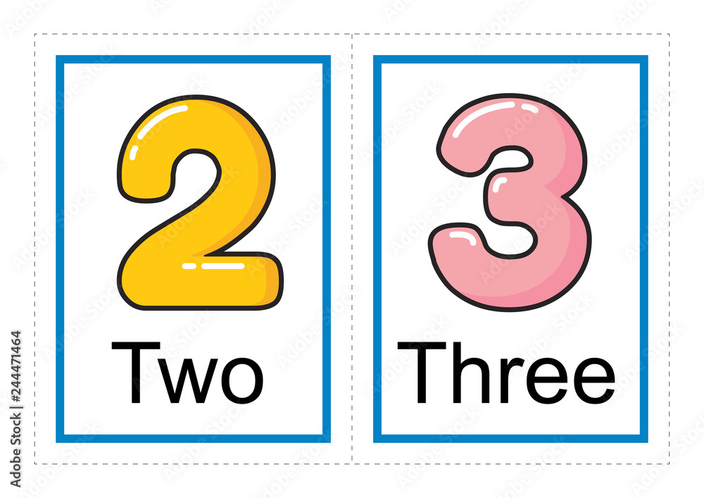 Printable flash card collection for numbers and their names for ...