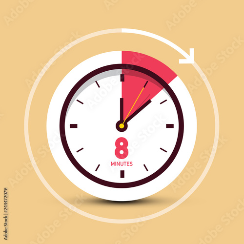 8 Eight Minutes Time Symbol - Vector