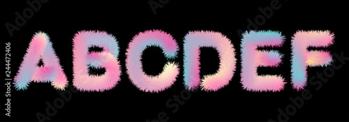 Cute soft fur letters in 80s style