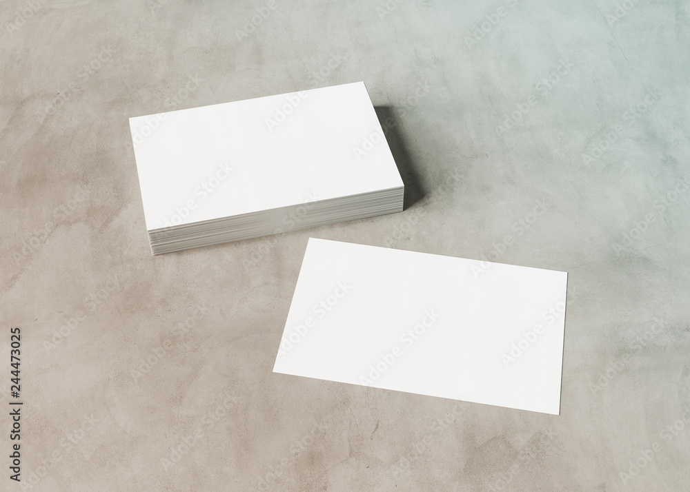 Stack of business card mockup on concrete 3d rendering Stack of business card mockup on concrete 3d rendering