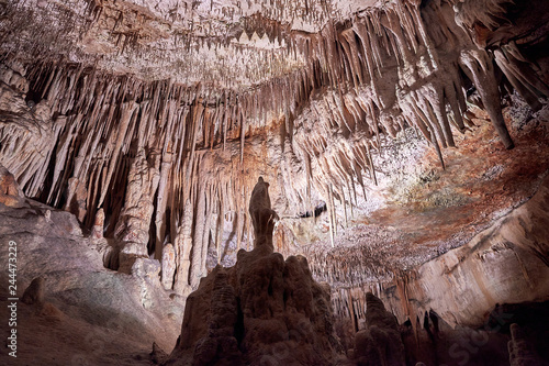 Spain. Mallorca. Dracon's Cave. Underground castles under stalactites