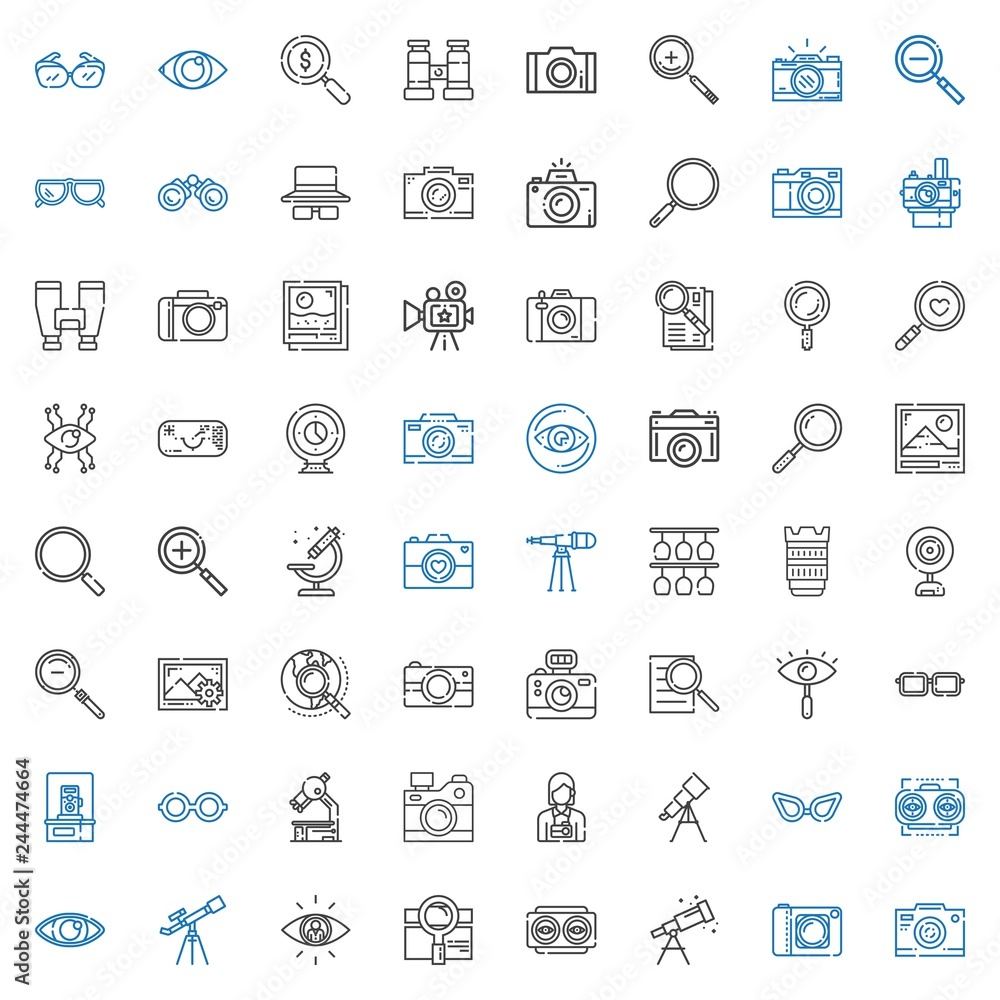 lens icons set