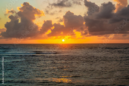 Golden sunrise in San Andrés Island, Colombia.
