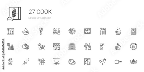 cook icons set