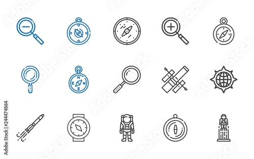 exploration icons set