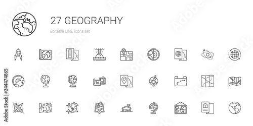 geography icons set photo