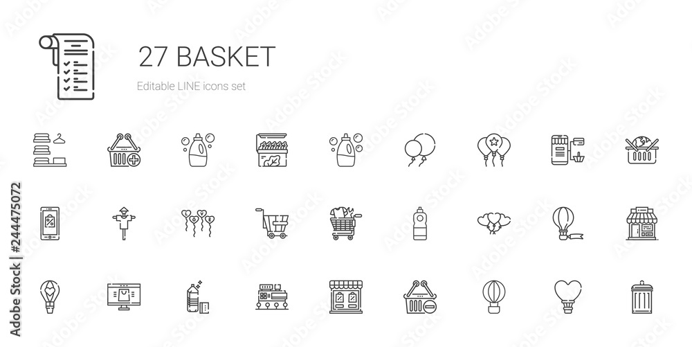 Fototapeta basket icons set
