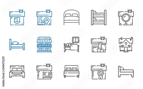 hostel icons set