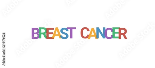 Breast cancer word concept