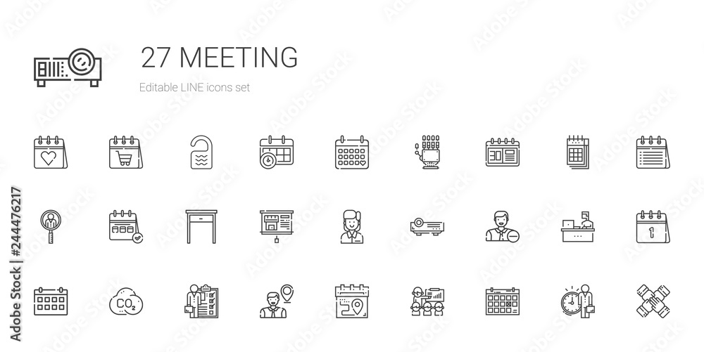 meeting icons set meeting icons set