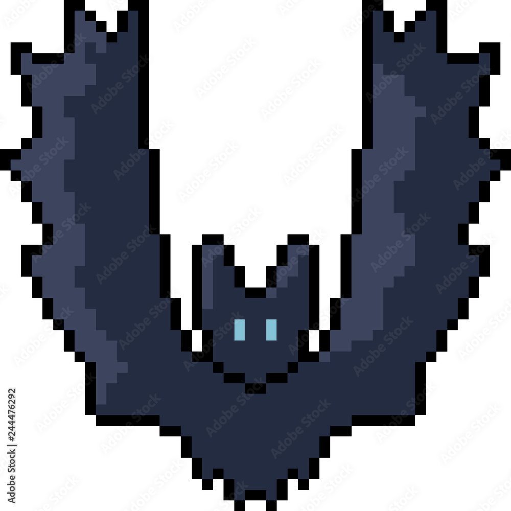 vector pixel art bat dark