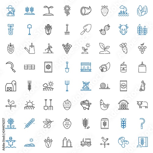 agriculture icons set