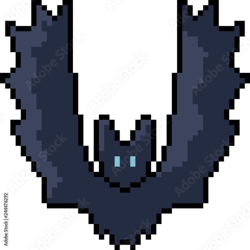 vector pixel art bat dark