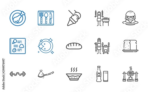 lunch icons set