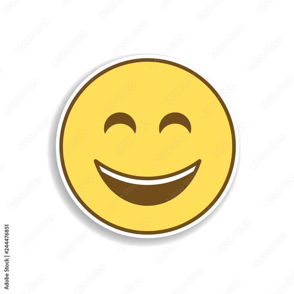 smile colored emoji sticker icon. Element of emoji for mobile concept and web apps illustration. smile colored emoji sticker icon. Element of emoji for mobile concept and web apps illustration.